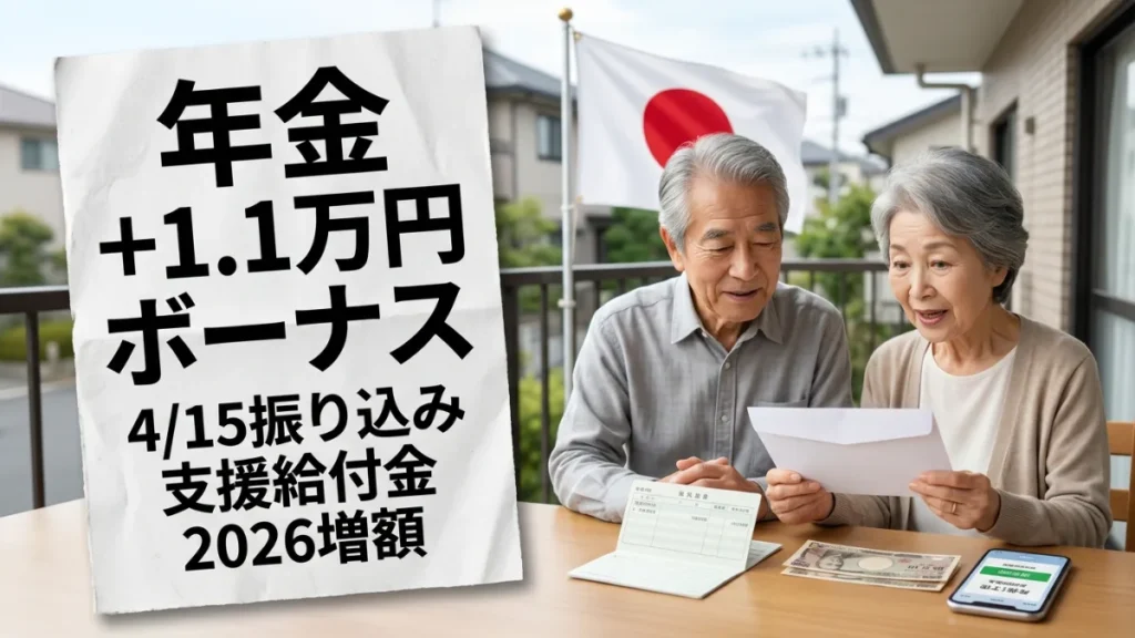 【4/15振り込み】年金＋1.1万円ボーナス