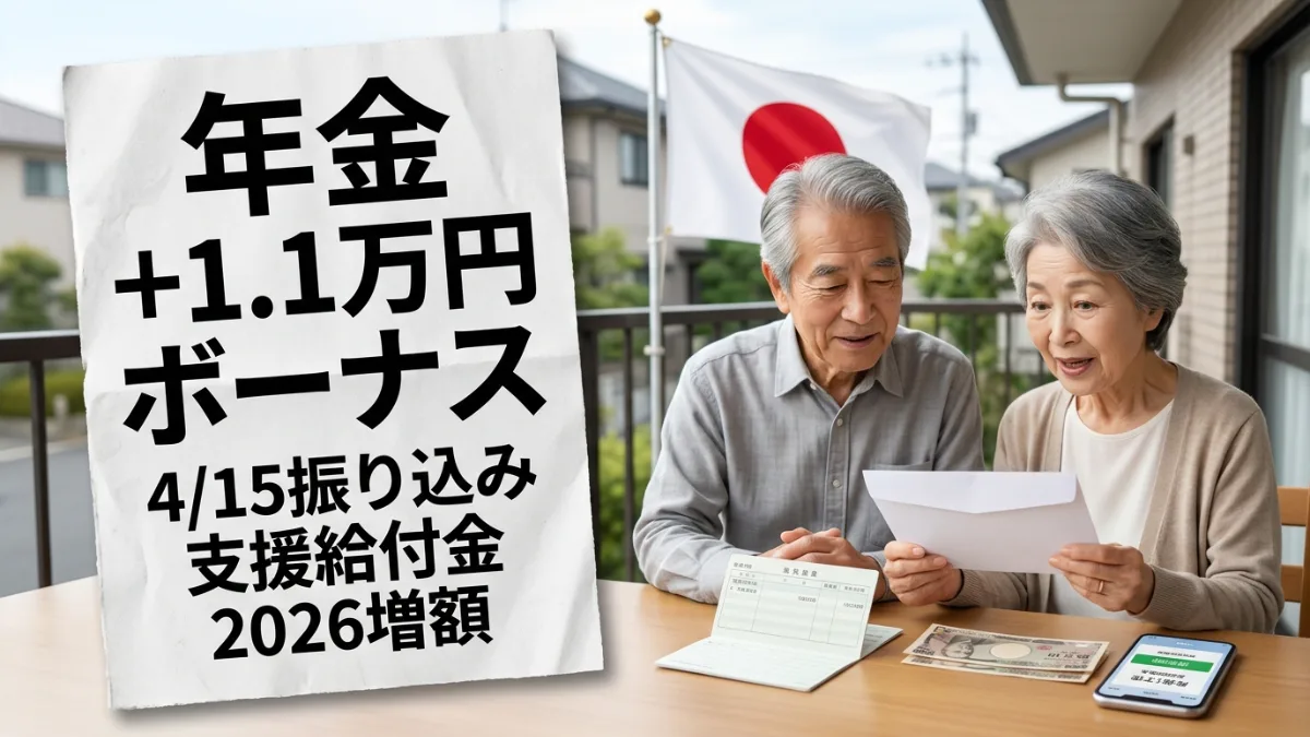 【4/15振り込み】年金＋1.1万円ボーナス